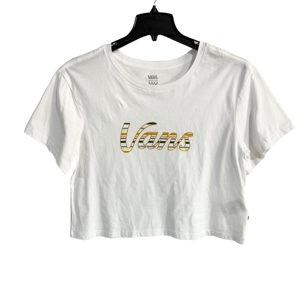 Vans Script Short Sleeve Cropped White Top - M - Picture 4 of 11